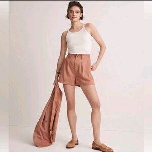 Madewell Neale Pleated Front Terracotta Shorts Size 16